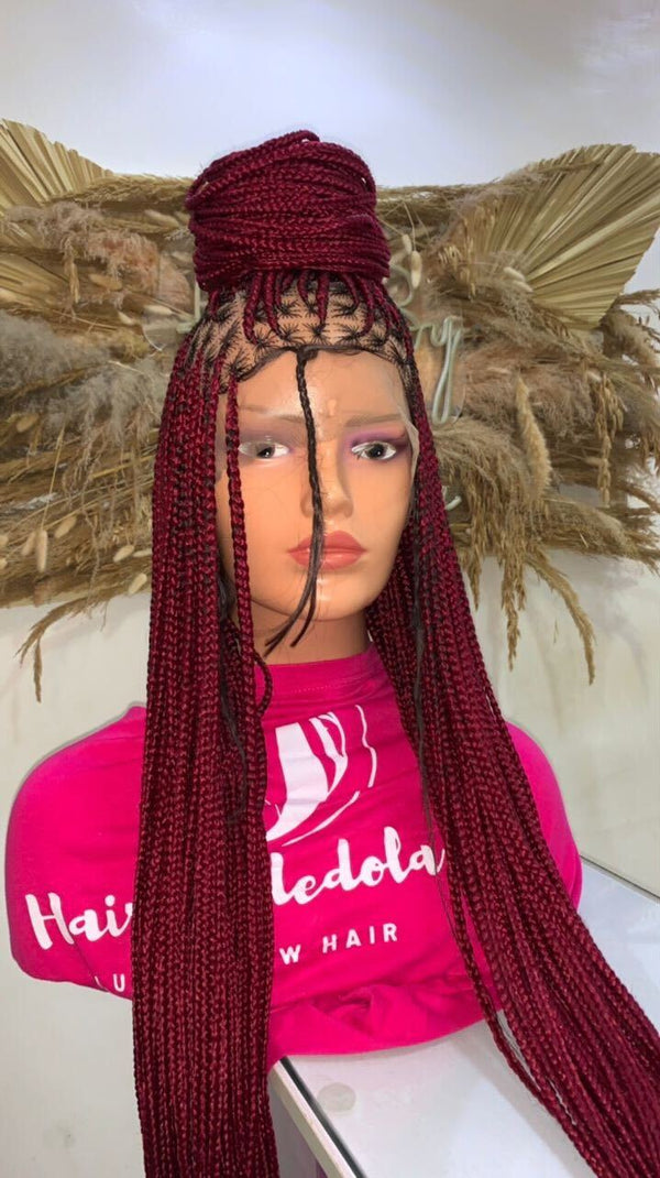Wine Mini Knotless Braids