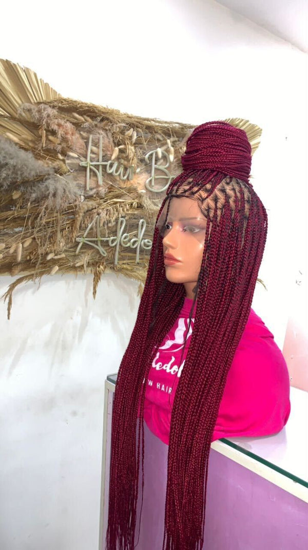 Wine Mini Knotless Braids
