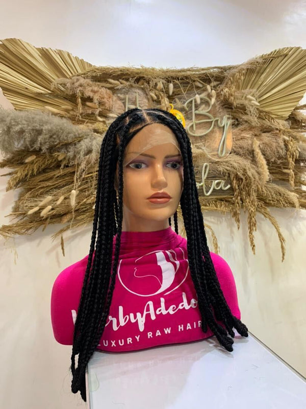 Short Black Box Braids With Bantu Knots