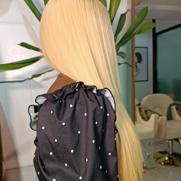 Blonde Straight Wig Made from Single Donor
