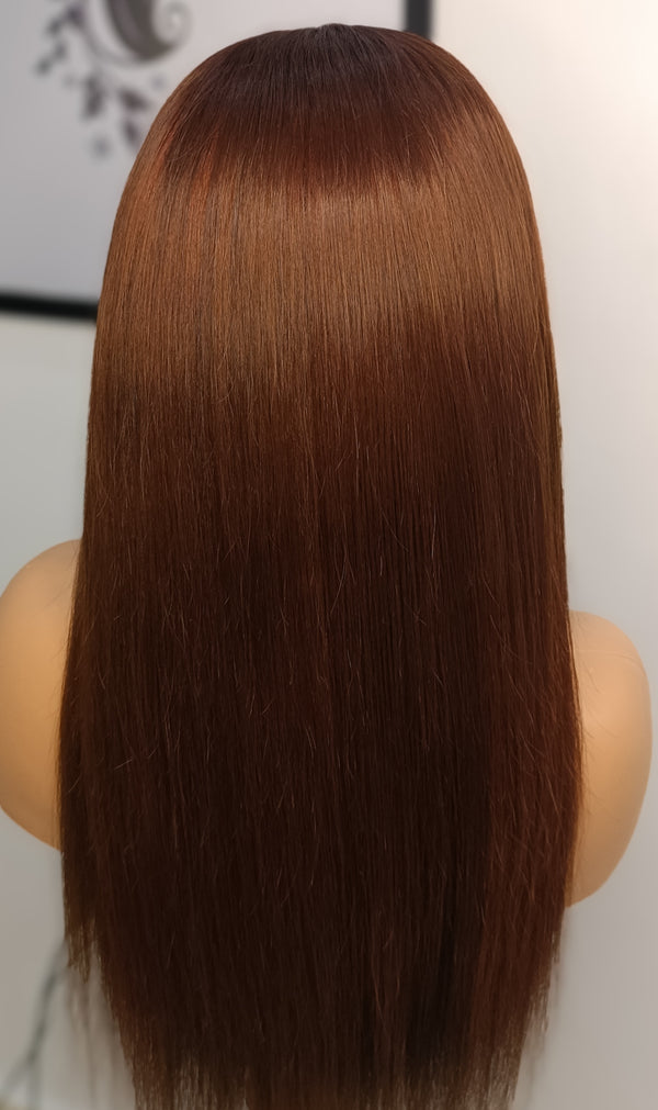 Copper Brown Wig Made from Raw Hair
