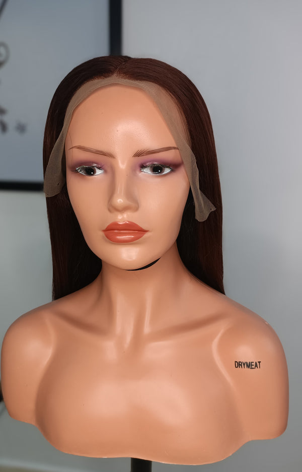 Copper Brown Wig Made from Raw Hair